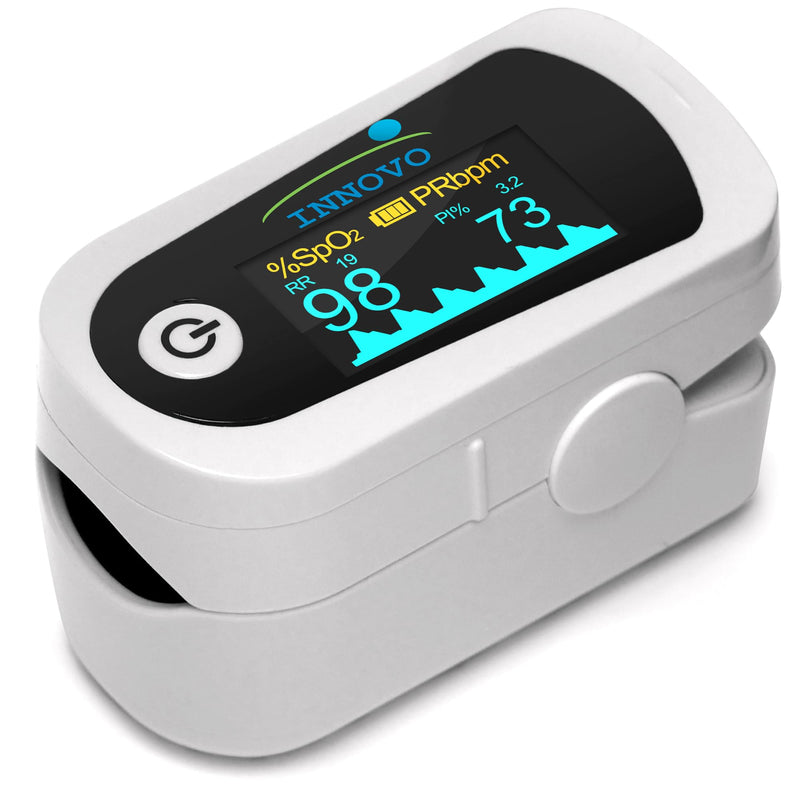 [Australia - AusPower] - 2024 Innovo iP900BP-B Bluetooth Fingertip Pulse Oximeter, Blood Oxygen Monitor with Free App, Plethysmograph, and Perfusion Index (Snowy White) 
