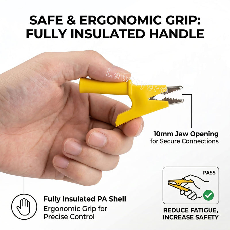 Insulated Alligator Clips Multimeter Alligator Clips With 4Mm Banana Jack | 5 Colors Alligator Clips Small for Electronic Tests DIY Soldering and Car Repair Pack of 10 Lewttyer