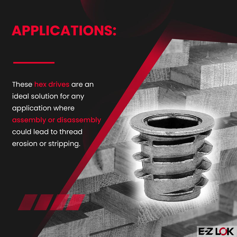 [Australia - AusPower] - E-Z LOK - 951618-13 E-Z Lok Threaded Insert, Zinc, Hex-Flanged, 5/16"-18 Internal Threads, 0.512" Length (Pack of 50) Hex" 