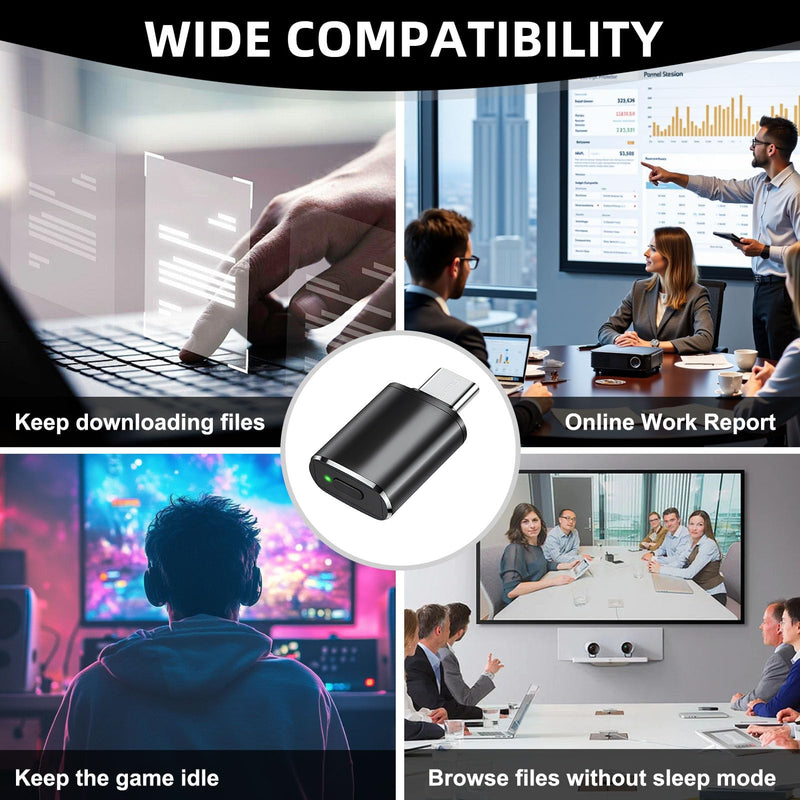 Mouse Jiggler USB C Non-Detectable Mouse Mover Automatic Mouse Mover with 3 Modes Switch Button Mover Automatic Mouse Jiggler Driver-free Plug & Play for Home Office Keeps Laptop Awake | Mausbeweger mit 3Modi Schaltertaste Beweger Automatisch Maus Jigg...