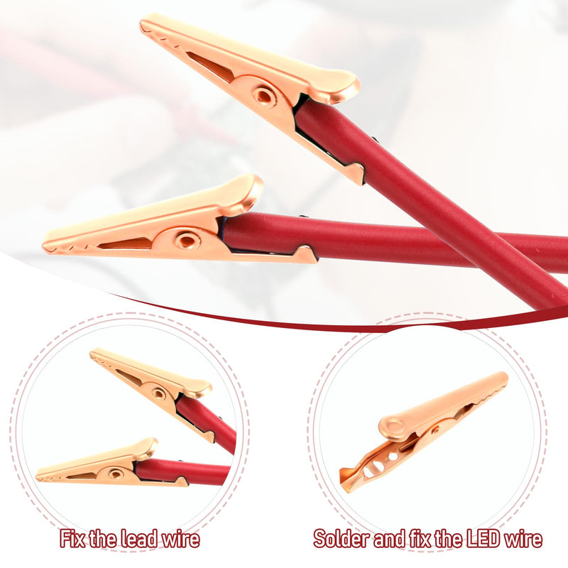 [Australia - AusPower] - 16 PCS Copper Alligator Electric Clips Black & Red Alligator Clips Electrical Soft Insulated Cover Alligators Clip Small Alligators Soft Electric Test Clip for Solder 