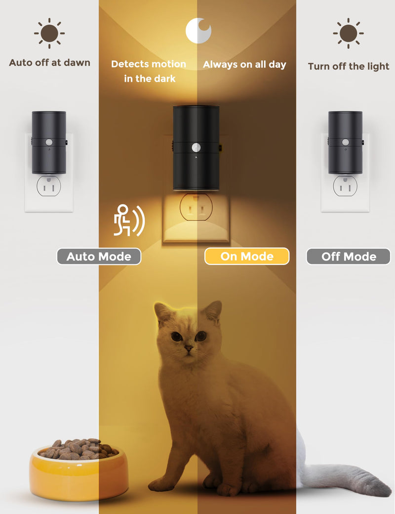 [Australia - AusPower] - L LOHAS LED Motion Sensor Night Light Plug in, Motion Activated Night Light, 0-100LM Dimmable, 3000K Soft White, Motion Sensor Light Indoor for Bathroom Hallway Bedroom Stairway Kids Elderly, 2 Pack 