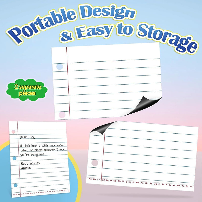 [Australia - AusPower] - Giant Magnetic Notebook Paper,Dry Erase Handwriting Lined Paper for Classroom Whiteboard Accessories, Chart Paper Teacher Must Have Homeschool Teaching Supplies,Teacher Essential,17" x 21.5" 