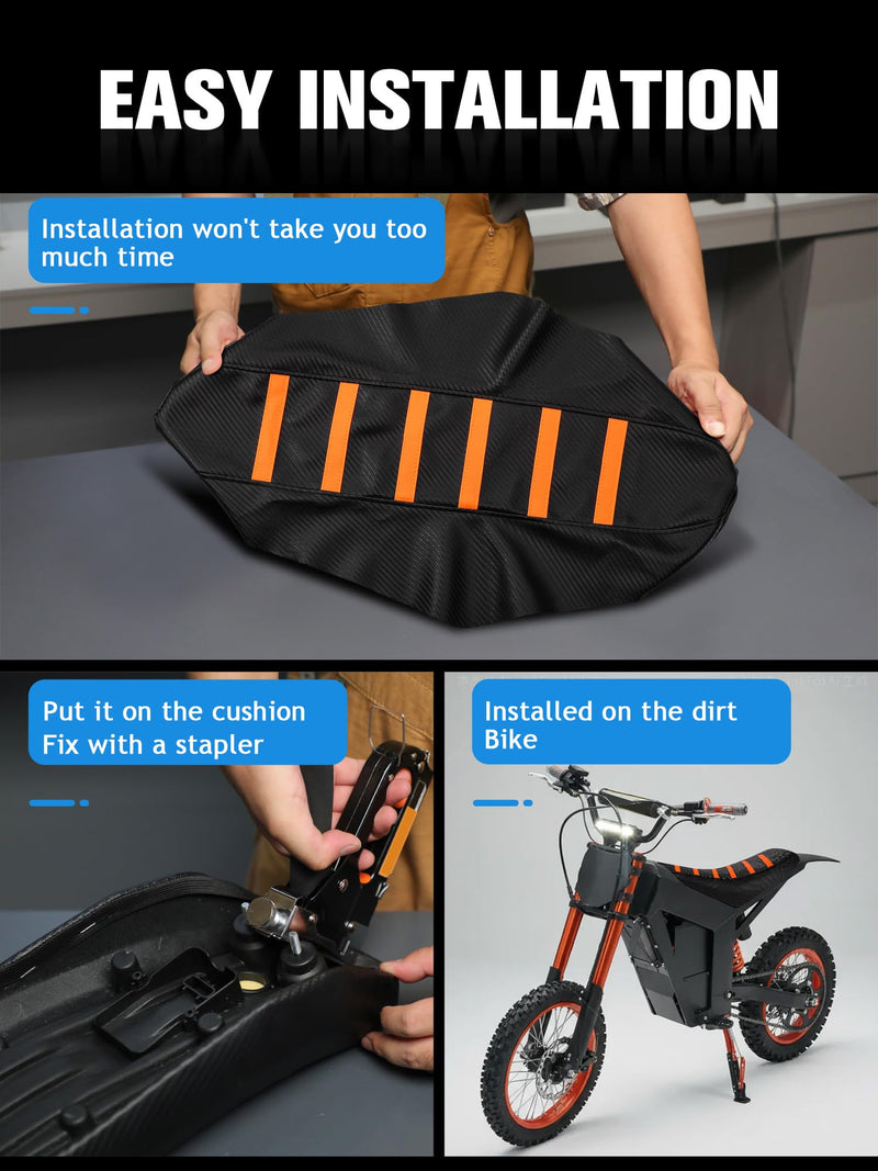 Non-Slip Seat Cover for Compatible Fit for Tuttio Tutti Tutto Soleil 01, Electric Dirt Bike Soft Seat Cover Orange