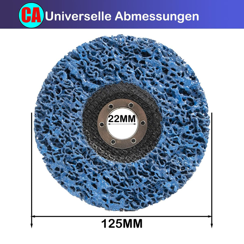 [Australia - AusPower] - Crossarctic 125 mm CSD Disc Sanding Discs, Pack of 5 Blue Cleaning Discs, Nylon Flex Discs Removal of Paint Rust for Angle Grinders 
