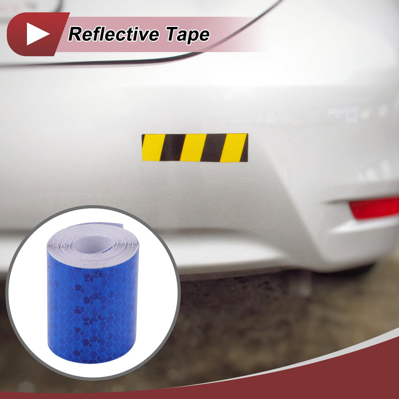 1 Pcs Safety Warning Reflective Tape Increased Visibility Reflective Strips 9.84ft x 1.97" Blue PVC