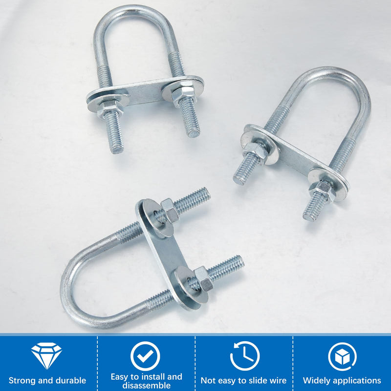 [Australia - AusPower] - Therwen 16 Sets Round U Bolts Zinc Plated Steel Round Bend U Clamp with Nut Plate Washer (M6 x 25 mm X 70 mm) M6 x 25 mm x 70 mm 