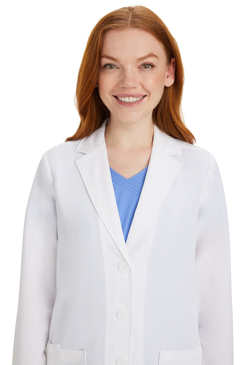 Healing Hands Lab Coat Women 3 Pocket Full Sleeve Mid-Length 5053 Faith The Coat Minimalist Collection White Medium