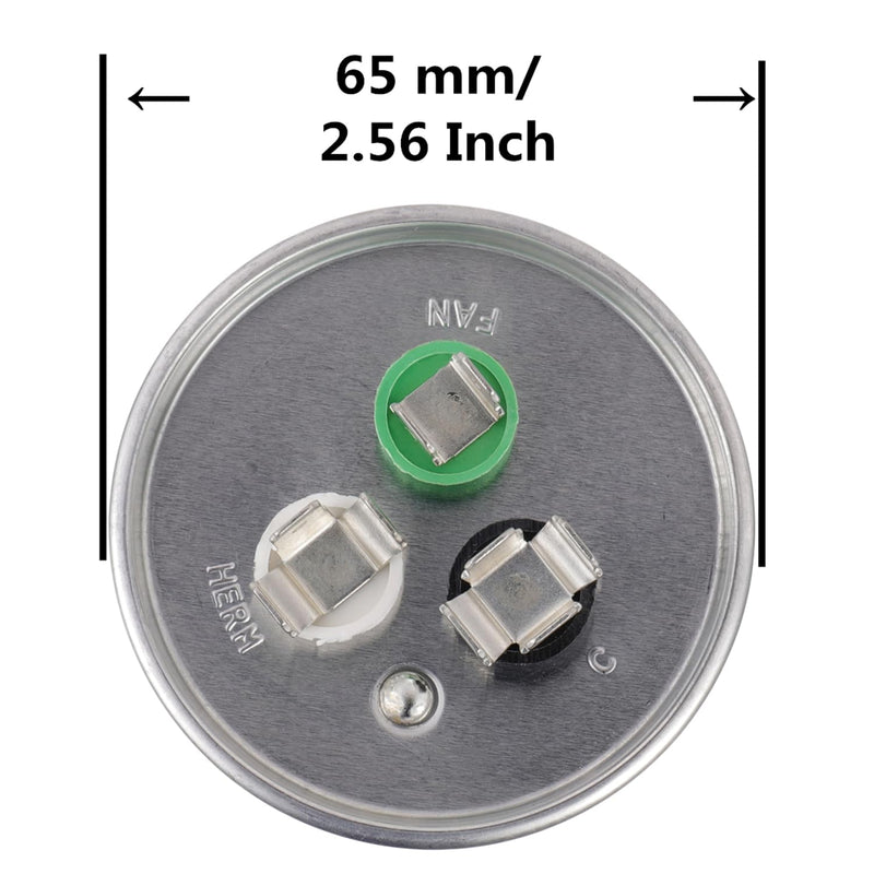 BOJACK 45+3 uF ±6% 45/3 MFD 370/440 VAC CBB65B Dual Run Start Round Capacitor for Condenser Straight Cool or Heat Pump Air Conditioner or AC Motor and Fan Starting