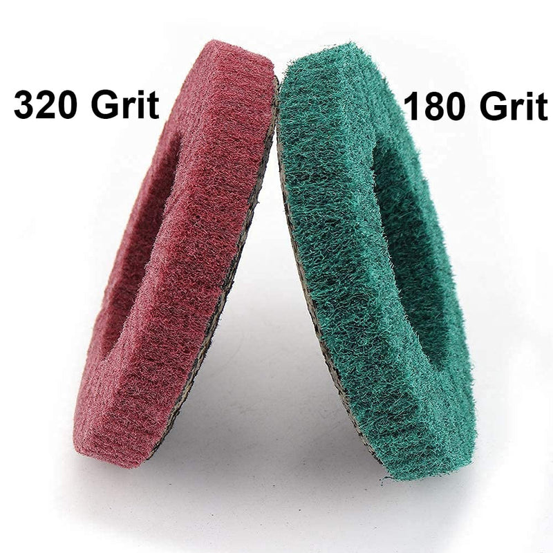 [Australia - AusPower] - NUODUN 10Pcs 180/320 Grit Nylon Fiber Flap Disc Metal Polishing Wheel, Abrasive Buffing Grinding Discs for 4" Angle Grinder, Deburring and Rust Removal of Welds on Complex Surfaces Mixed Pack 10Pcs 