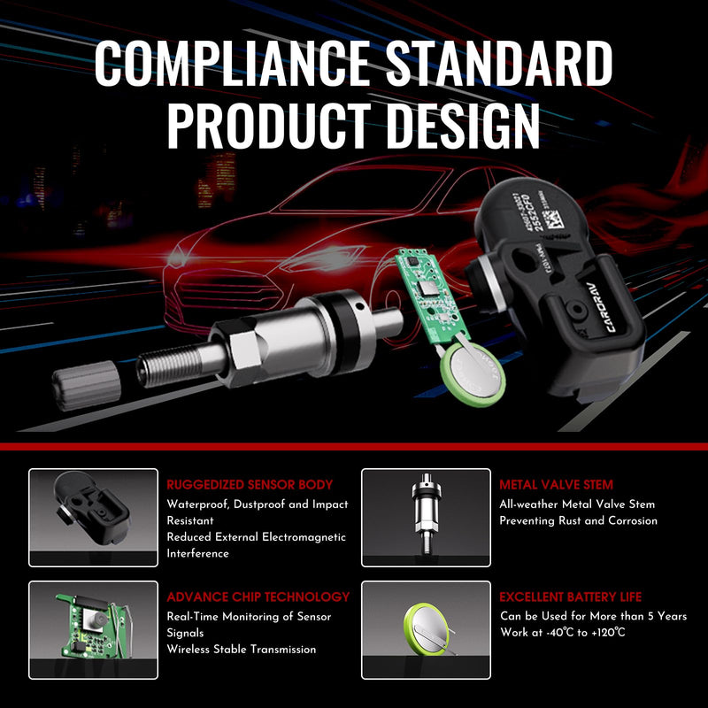[Australia - AusPower] - Tire Pressure Monitoring System Sensor fit for Toyota Lexus Scion Pontiac - Camry Rav4 Highlander Corolla Yaris, 315Mhz TPMS Sensor Replaces 42607-33021 42607-33011 PMV-107J 4-Pack 