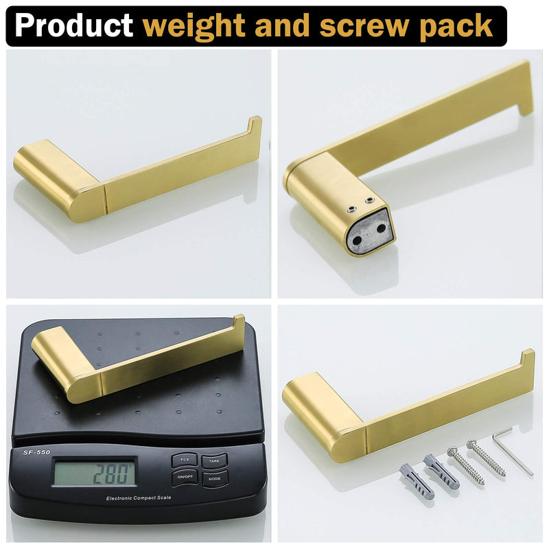 RANDOM Brushed Gold Toilet Paper Holder,Bathroom Hardware Accessories SUS 304 Stainless Steel Modern Tissue Paper Roll Holder Nordic Minimalism Contemporary Hotel Style Wall Mount. Round