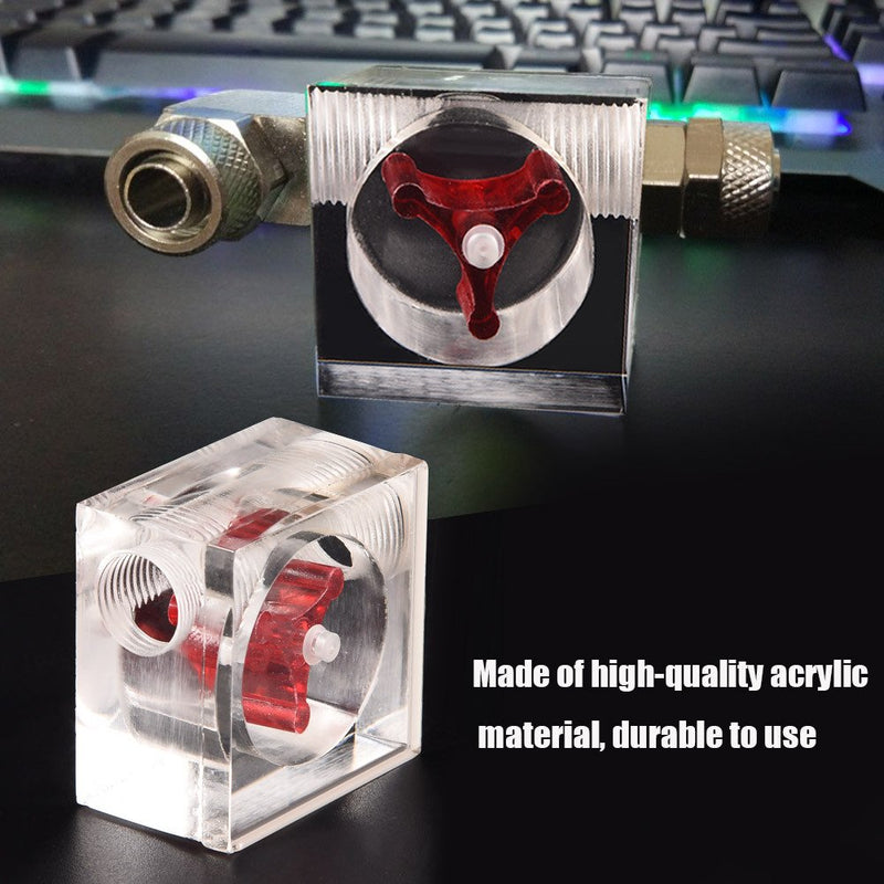 [Australia - AusPower] - G1/4 Threaded Meter Indicator for PC Computer Water Cooling System Quadrate 2 Ways Water Flow Meter PC Water Cooling 