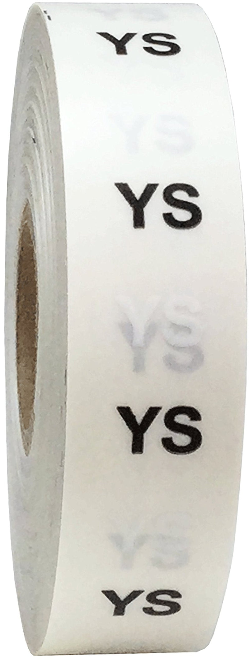 Clear YS Clothing Size Strip Stickers Modern Style, 3/4 x 6 Inch Adhesive Apparel Rack Labels, 200 Size Strip Stickers on a Roll for Retail Displays – Made in the USA