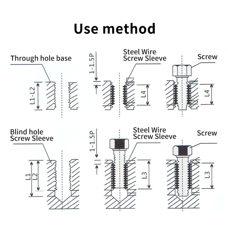 [Australia - AusPower] - Thread Repair Kit, Kit Coil Inserts Stainless Steel Thread Repair Kit,Inserts for Avoiding The Damage of Thread, 60Pcs 