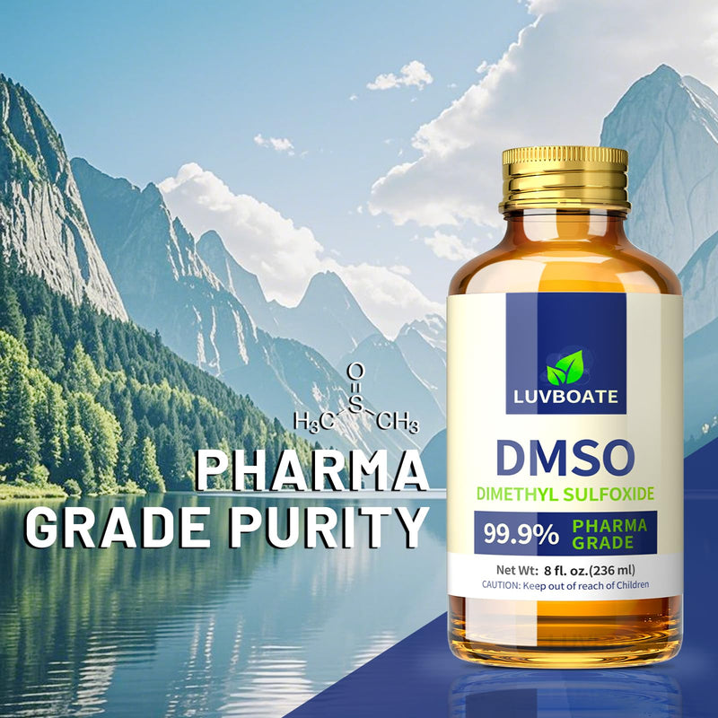 DMSO 99.9% Pharma Grade 16oz, Pure Liquid Dimethyl Sulfoxide Non-Diluted | Low Odor, High Purity, Liquid Pharma Grade Ingredients DMSO 472ml Contained in Premium Glass Bottle