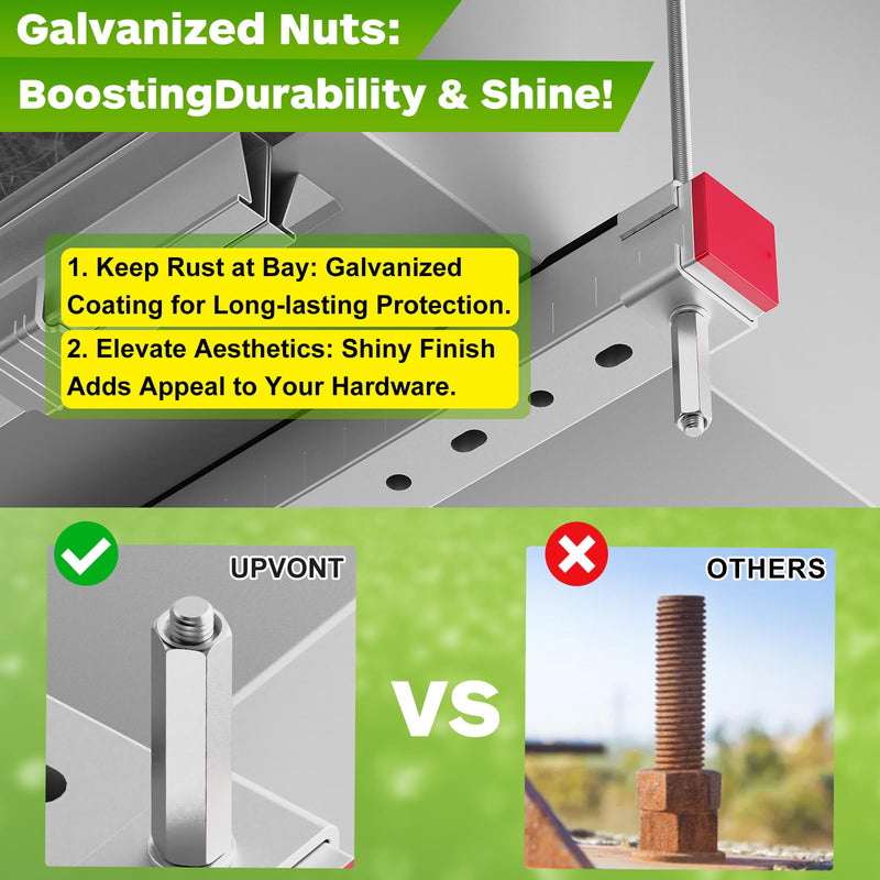 [Australia - AusPower] - Hex Coupling Nuts, Rod Coupling Nuts 1/4"-20 UNC, 1-3/4" Length (10 PCS), Ideal for Threaded Rods & Studs, 1.75-Inch Length with Zinc Plating (10 PCS) 10 