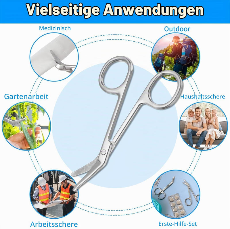 Bandage Scissors with Engraving, Bandage Scissors Care, Medical Scissors, Ostomy Scissors, Nurse Scissors, for Doctors or Nurses (Silver 11 cm)
