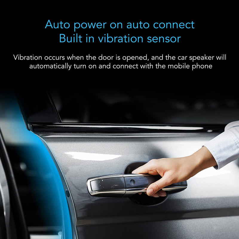 [Australia - AusPower] - Handsfree Bluetooth for Phone Car Kit, Wireless Bluetooth Car Speaker Auto Power On Navigation Assistant Car Visor Bluetooth Receiver with Back Clip, Cars Handsfree Speakerphone Adapter 
