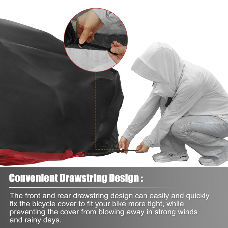 [Australia - AusPower] - uxcell Bike Cover Outdoor Waterproof Bicycle Cover Sun Dust Wind Proof Bike Rain Covers for Mountain Road Electric City Bike Red X-Large 