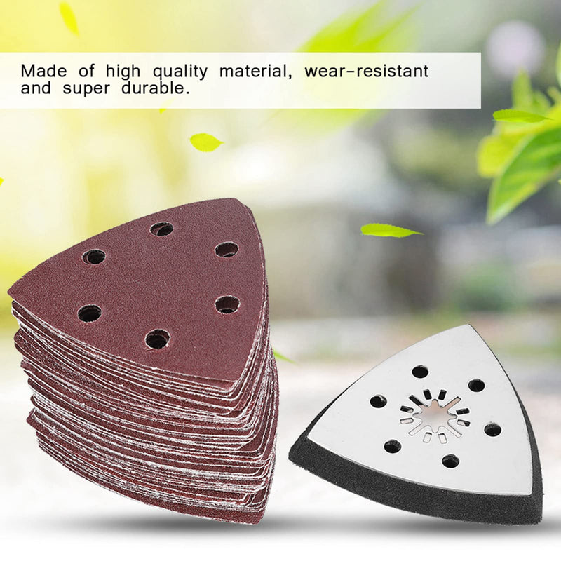 [Australia - AusPower] - 61Pcs 90mm Multi-Function Sanding Pad Triangular Sandpaper - Quick Release Blade Replacement, Case, Scraper, Blade, Sanding Pad, Sanding Paper 