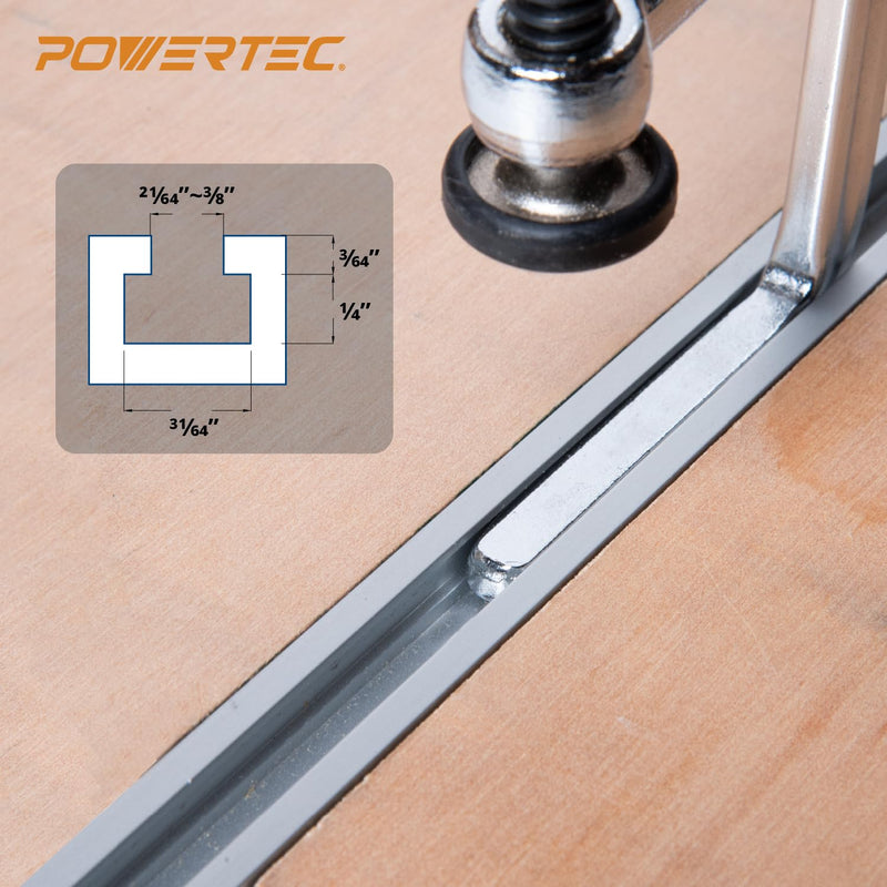 [Australia - AusPower] - POWERTEC Quick Screw Guide Rail Clamps for BOW XTENDER Fences, MFT Table, Track Saw Guide Rail System, 7” Capacity x 2-3/8” Throat Depth, 400lbs Clamping Force - 2PCs (71409) 