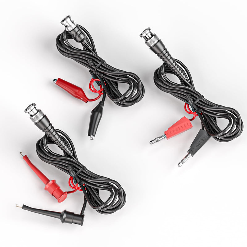 [Australia - AusPower] - Cleqee BNC Test Leads Set Oscilloscope Test Leads Kit BNC to Alligator Crocodile Clips BNC to Test Hook Terminals BNC to Dual Stackable Banana Plug Cable Wires 