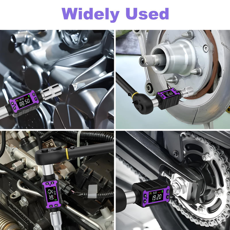 [Australia - AusPower] - Digital Torque Wrench Adapter Set 1/2" Drive, 2.0-99.6 Ft-Lb/2.7-135 Nm, Digital Torque Wrench Converter with ±2% Accuracy, Preset Function, Data Storage, 3/8" & 1/4" Adapter for Bike, Moto 1/2-Inch 