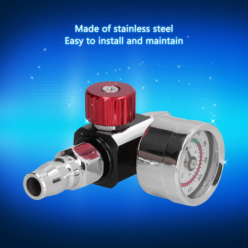 [Australia - AusPower] - Paint Spray Guns Air Regulator G1/4" Thread Connector Stainless Steel Air Pressure Control Valve for Paint Lovers 