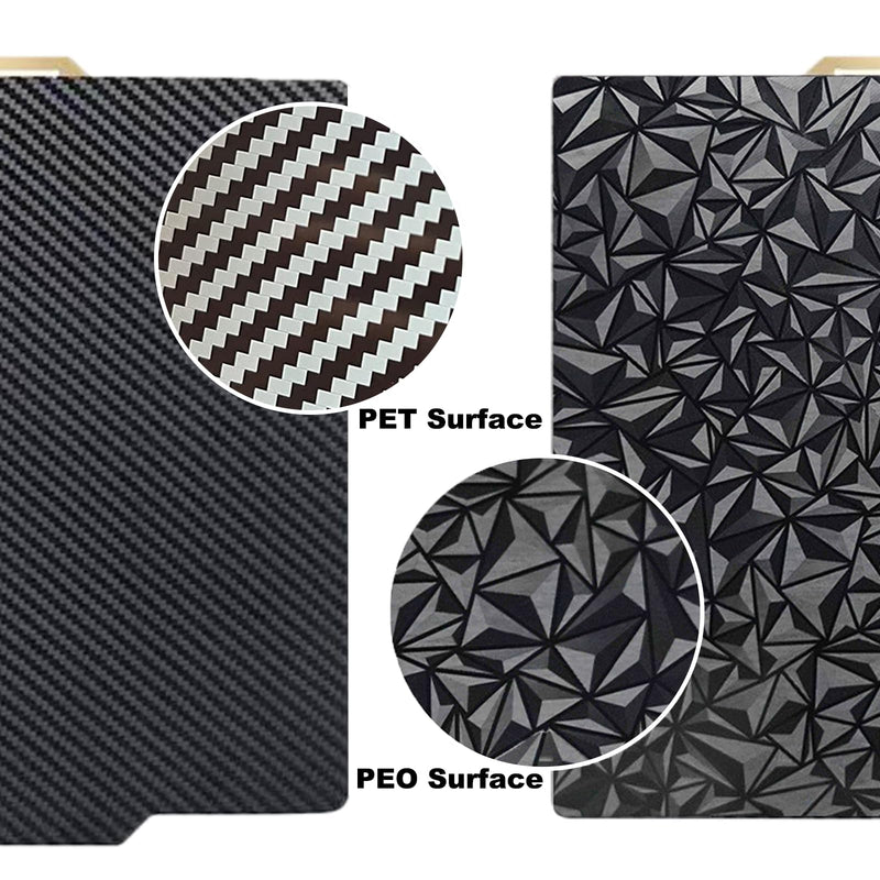 [Australia - AusPower] - 3D Printer PEO PET Bambu Labs Build Plate for Bambu Lab X1C/X1/X1E/P1P/P1S/A1,Diamond PEO+Carbon Fiber PET Spring Steel Sheet Plate 257x257mm Flexible Bambu A1 3D Printer Plate Smooth PEO+Smooth PET 257 *257 mm 