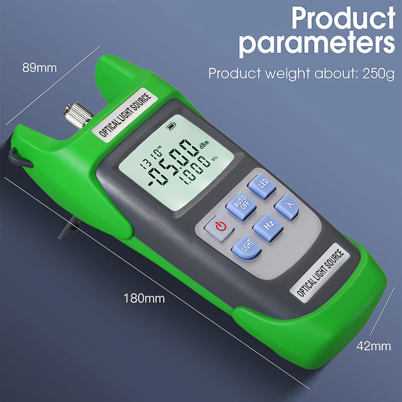 [Australia - AusPower] - A-D1315 Optical Light Source, Optical Fiber Tester Single Mode Dual Wavelength 1310nm 1550nm 270Hz 1000Hz 2000Hz SC/FC/ST/LC Interface Fiber Optic Light Source with LED Lighting with LC Adapter 