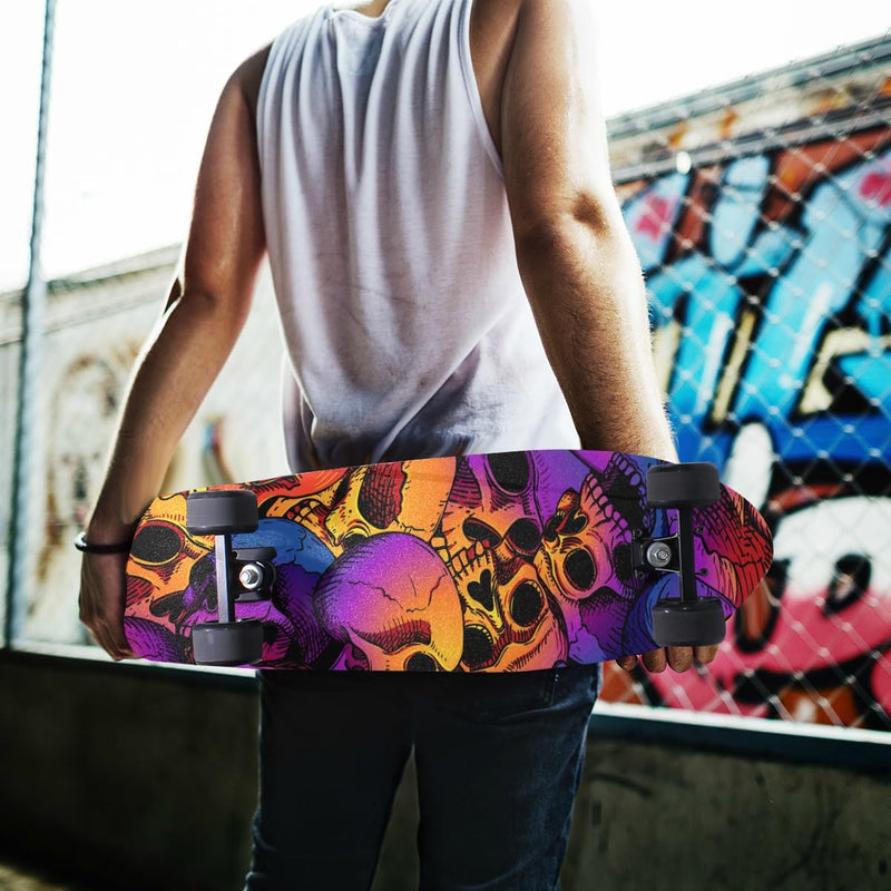Skull Puttern Skateboard Grip Tape Sheet Scooter Deck Sand Paper 9" x 33" Skull