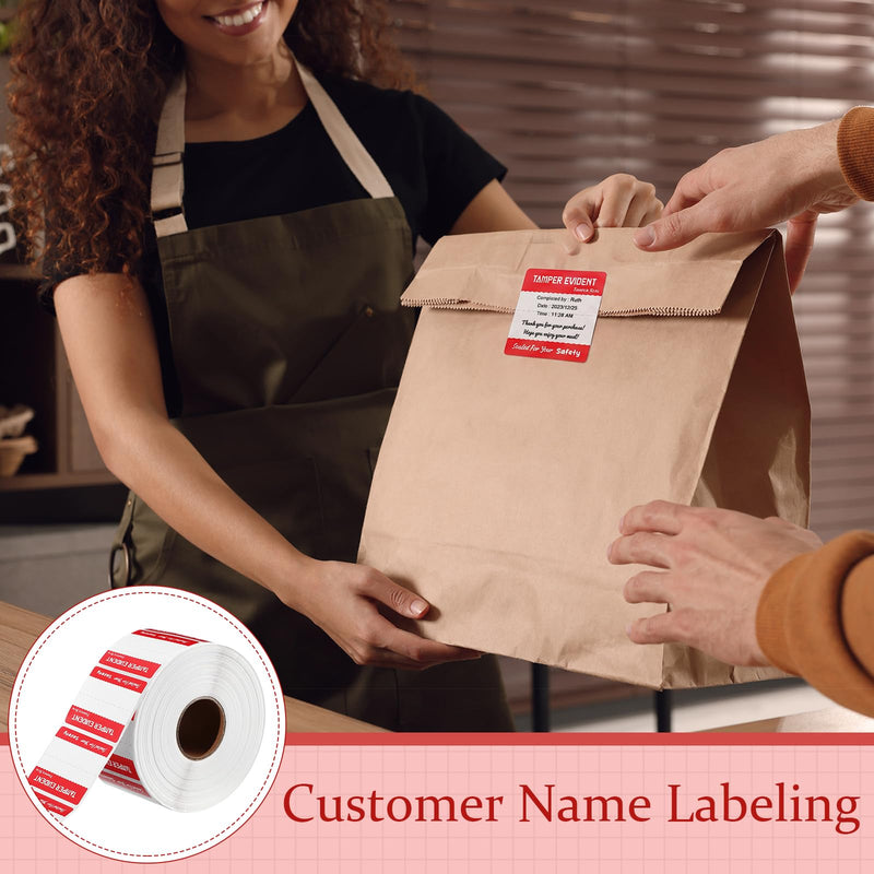 Tamper Evident Stickers 2" x 4" Thermal Printer Sticker Paper Tamper Proof Stickers for Drivers Safety Seal Writable Delivery Label (Red,1000)