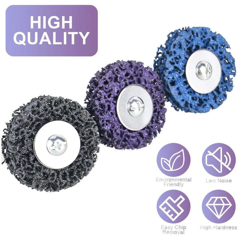 [Australia - AusPower] - CSD Disc, 50 mm, 9 Pieces, CBS Cleaning Disc, Coarse Cleaning Disc, CBS Sanding Disc Set, Sanding Discs for Angle Grinders (9 Purple) 