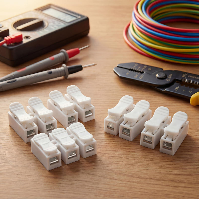 Lustre Terminals Set of 120 | Pack of 120 pluggable terminals CH2 (100) and CH3 (20) for cable connections.