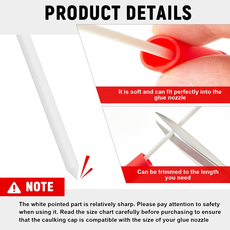 [Australia - AusPower] - Gisafai 10 Pack Caulk Tube Caps Reusable Caulk Tube Sealer Caps Tool for Sealing and Preserving Open Universal Prevent Drying(Red) Red 
