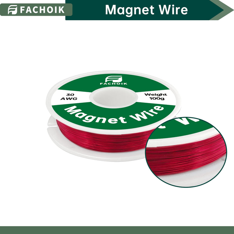 [Australia - AusPower] - 30 AWG-100g Magnet Wire - Enameled Wire - Enameled Magnet Winding Wire Used for Transformers Inductors (100g, 30AWG) (1, 30AWG) 1 