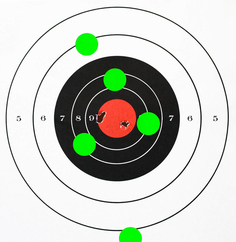ChromaLabel 1 Inch Permanent Round Target Pasters for Shooting and Marksmanship, 1000 Labels per Dispenser Box, Fluorescent Green