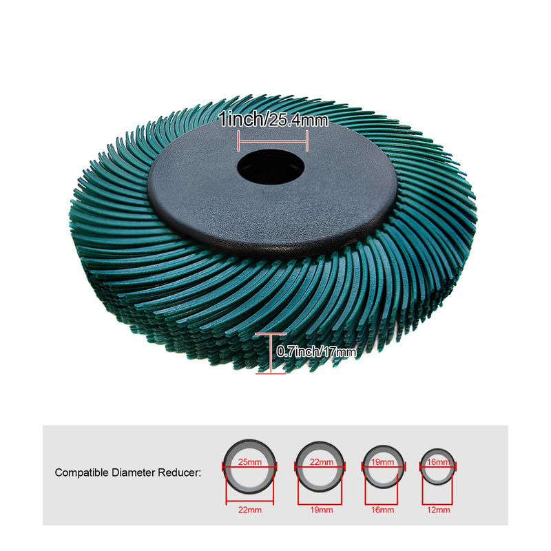 [Australia - AusPower] - Radial Bristle Brush, 6 in x 1/2 in x 1 in, 220#, 10 Piece with Adapte 6" WIth 220# RED 1SET 