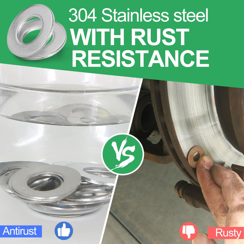 [Australia - AusPower] - 1" Stainless Steel Flat Washers - 2" Outside Diameter, 304?18-8?Stainless Steel Washers Metal Washers for Screws Bolts, Pack of 10 1" x 2" 