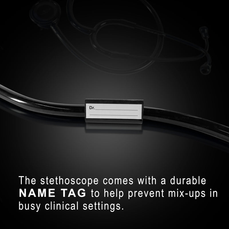 [Australia - AusPower] - Black Stethoscope For Doctors and Medical Students Black Tube, Double-Side Chestpiece 