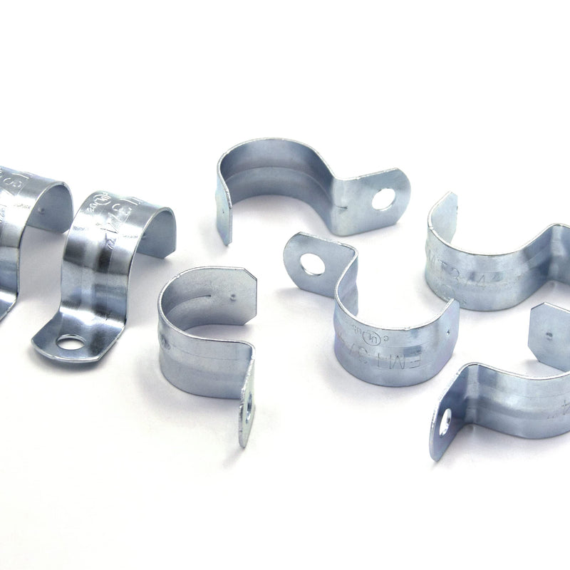 [Australia - AusPower] - ISPINNER 25pcs 3/4 Inch Zinc Plated Steel EMT Pipe Straps with 1 Hole for EMT Conduit or Pipe Fixing One Hole 