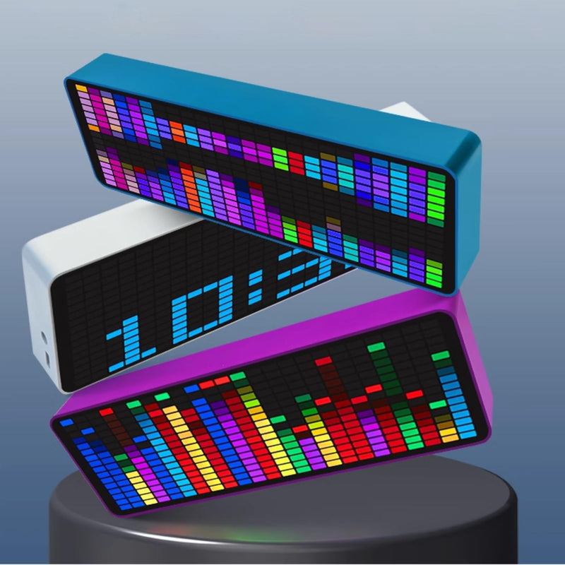 [Australia - AusPower] - Music Spectrum Display, 16x24 384 RGB LED Display, 20 Dynamic & 7 Color Effects - Precise Sound Level Meter for Musicians and Audio Enthusiasts, Support Audible Cable Control 