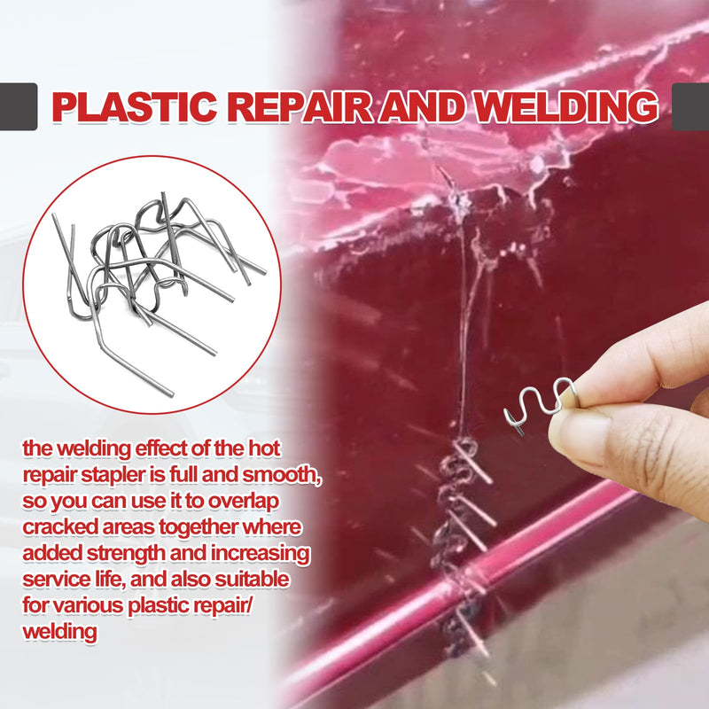 [Australia - AusPower] - 1200 Plastic Welder Staples - 6 Types Hot and Wave Staples for Car Bumper Repair, Architectural Modeling, and Plastic Craft Welding Supplies 