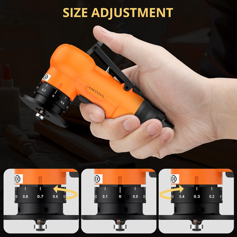 [Australia - AusPower] - AMTOVL Pneumatic Chamfering Machine 30000 RPM Pneumatic Chamfering Tool 45 Degree Air Chamfer Machine with 1/4 Inch Air Inlet for Metal Wood Acrylic Deburring Trimming (Orange) Orange 