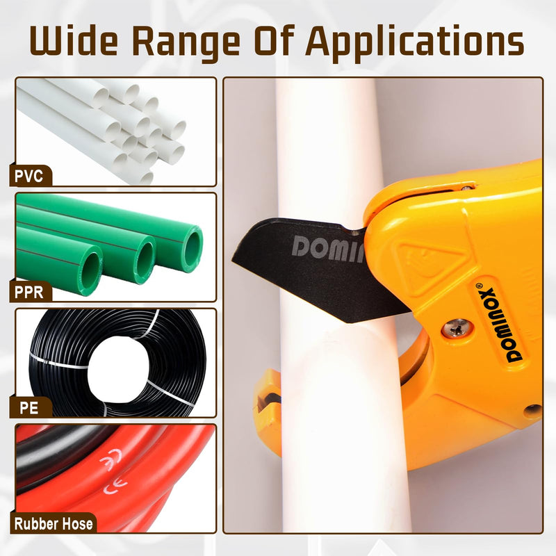 [Australia - AusPower] - DOMINOX 2-1/2'' O.D. DM-317-64 Pipe Cutter, Professional Cutting PEX, PVC, and PPR Pipe, Etc, SK5 Blade and Aluminum Alloy Body, One-hand Rapid Cutting Tool for the Pipe 2-1/2" 