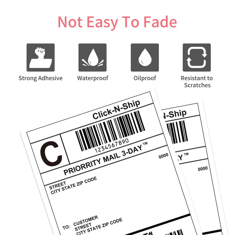 [Australia - AusPower] - L LIKED Direct Thermal Labels 4"x 6" (1 Rolls, 1000 PCS) - for 3" Core Industrial Printers Address & Shipping Labels-White Perforations (Commercial Grade) 1 Roll 