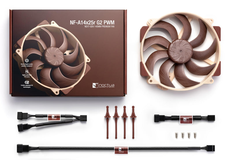 [Australia - AusPower] - Noctua NF-A14x25r G2 PWM, Premium-Quality Quiet Round-Frame 140mm PC Fan, 4-pin (Brown) 