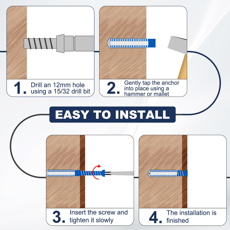 [Australia - AusPower] - PATIKIL M10 x 80mm 304 Stainless Steel Expansion Bolts, 4 Pcs External Hex Expansion Screw Bolt Sleeve Lengthened for Concrete Drywall Construction Projects, Silver 
