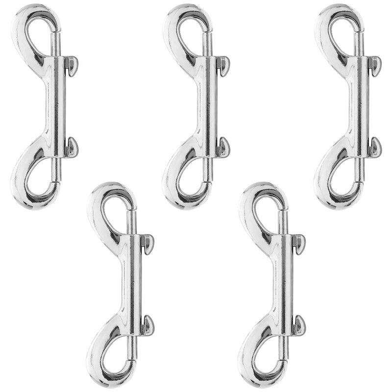[Australia - AusPower] - 5 PCS Double Ended Bolt Snap Hook, 3.5inch Zinc Alloy Hook Metal Clips, Heavy Duty Trigger Chain Clips for Key Chain Dog Leash Horse Pet Sling Feed Buckets 5Pcs Large 